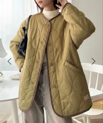 Java 노카라 오버 사이즈 퀼팅 코트