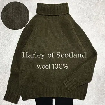 할리 오브 스코틀랜드 울 100% 터틀넥 니트 스웨터 (세탁 가능)
