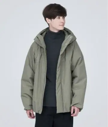 [ 즉완품 ] 무인양품 따뜻한 솜 세탁 가능한 후드 자켓 M 스모키 그린