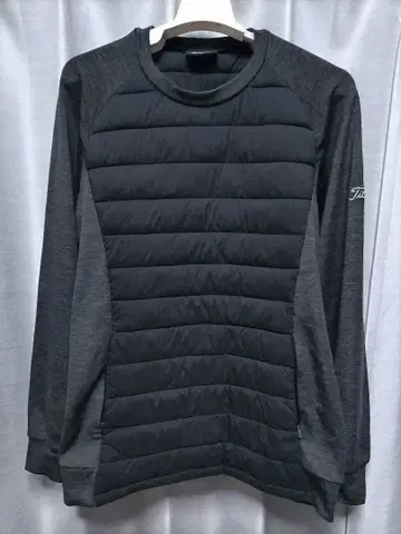 타이틀리스트 충전솜 맨투맨 플리마켓 테크 울 혼방 블랙 x 그레이