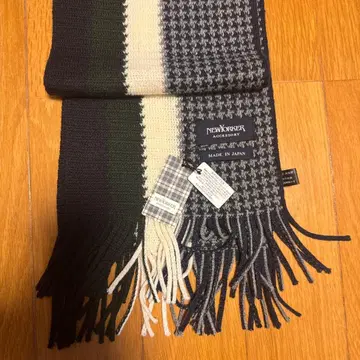 NEWYORKER 스트라이프 머플러 네이비/그레이