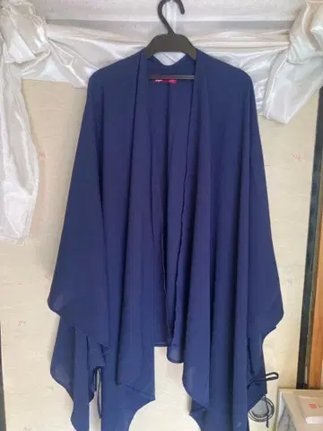 네이비 가디건 오부 소매