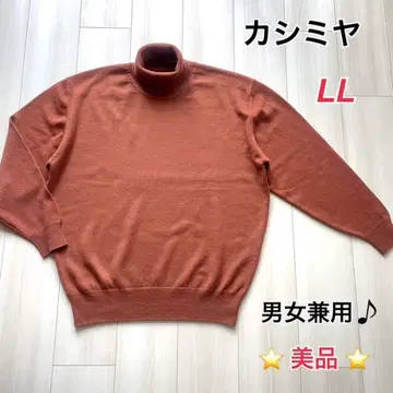 캐시미어 터틀 스웨터 LL XL 니트 남녀 공용 HONMA 새상품급