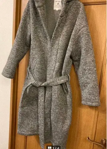 niko and - 후드 부착 그레이 로브 코트