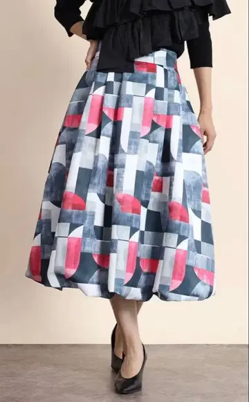 새상품 FENNEL 페넬 블로킹 프린트 벌룬 스커트