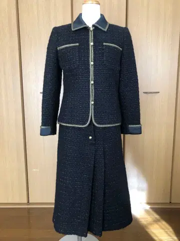 80년대 블랙 트위드 셋업