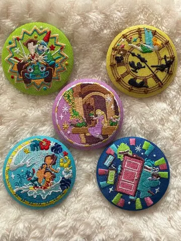 디즈니 자수 캔뱃지 5종 세트
