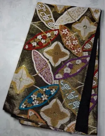 on-003 순수 실크 후쿠로 오비 후리소데 성인식 새상품급