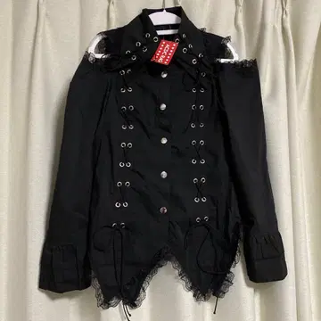 ACDCRAG 2 라펠 셔츠 블랙 안쪽 리본 없음