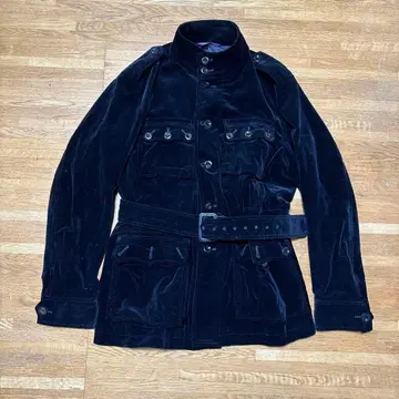 블랙 코듀로이 트렌치코트