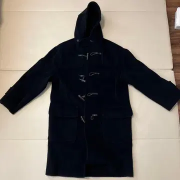 네이비 후드 부착 더플 코트