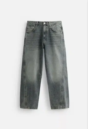 ZARA 그레이 와이드 레그 데님 팬츠