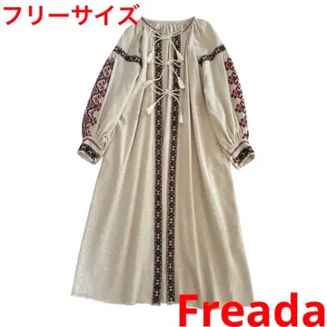 프리다 인도 자수 프론트 오픈 가운 롱 자켓 원피스 프리 사이즈