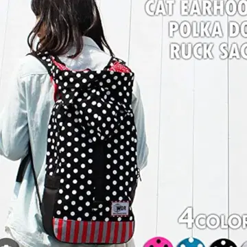y2k 스타일 백팩 WOR 고양이 귀 후드 부착 럭색 백팩