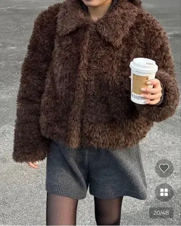 nugu 샤기 컬러 볼륨 자켓