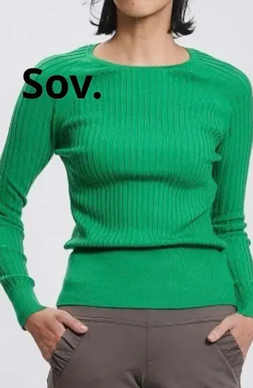 Sov. 긴팔 니트 울 그린 38
