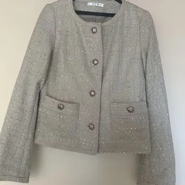 SPB 수트 상하의 베이지 트위드풍 M 사이즈