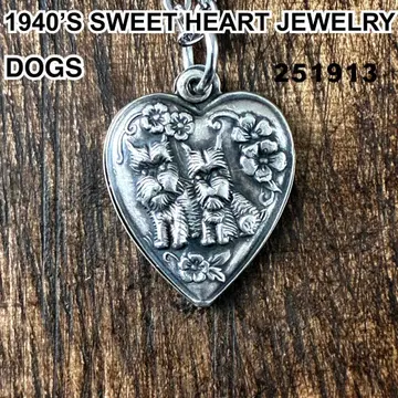 스위트하트 주얼리 강아지 도그 실버 빈티지 목걸이 NAVY