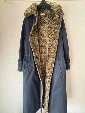 앤티크 상품 네이비 플리스 안쪽 모즈 코트