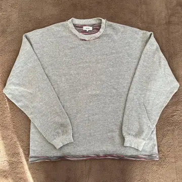 BEAMS 백 카스리 크루넥 맨투맨 그레이 S