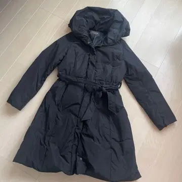 목둘레 따뜻한 롱 다운 자켓 M 블랙