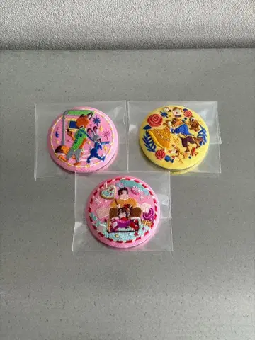 디즈니 자수 캔뱃지 3개