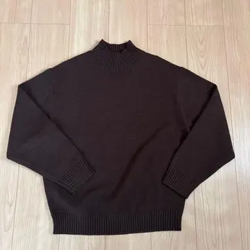 UNIQLO C 로우 게이지 하이넥 스웨터 M 브라운