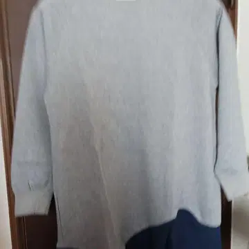 그레이 네이비 플레어 밑단 긴팔 원피스