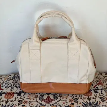 핸드메이드 캔버스 x 소가죽 금속 장식 보스턴 백