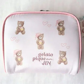 gelato pique 곰돌이 패턴 파우치 진 콜라보