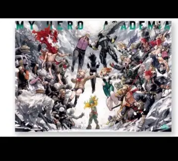 미개봉 새상품 히로아카 원화전 B2 포스터 키 비주얼 히어로 VS 빌런