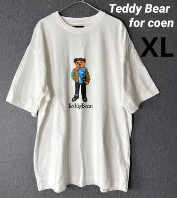Teddy Bear 테디베어 프린트 T셔츠 화이트 빅 XL
