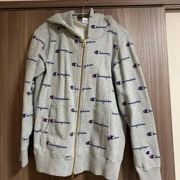 Champion 그레이 집업 후드티 L