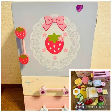 마더 가든 냉장고 딸기 소꿉놀이 세트 토스터 케이크
