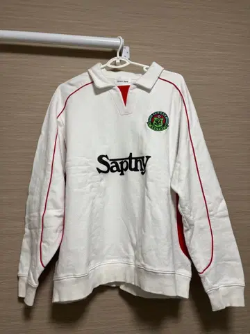 StudentApathy 긴팔 피케 셔츠 화이트/레드