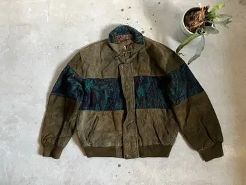 빈티지 70s 가죽 스웨이드 절개 자켓 미국 USA 구제 의류 가죽 자켓