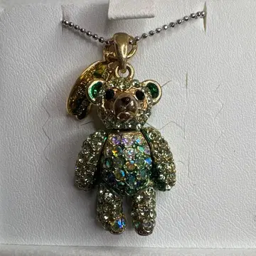 곰 모양 크리스탈 목걸이