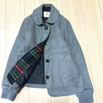 코엔 그레이 버튼 포함 울 코트 M