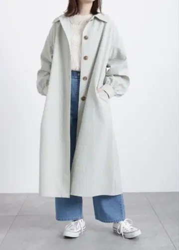 사만다 모스모스 블루 스텐카라 코트