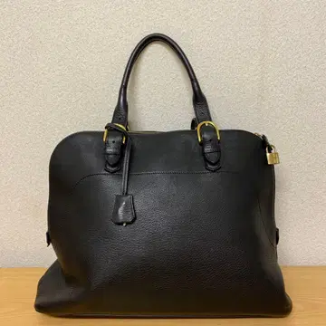 BEAMS F 블랙 가죽 토트백