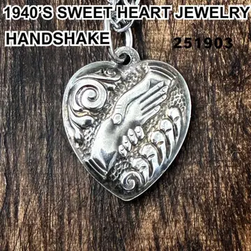 스위트하트 주얼리 핸드셰이크 악수 실버 빈티지 목걸이