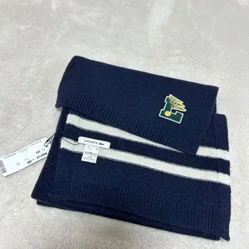 미사용 새상품 LACOSTE 라코스테 네이비 스트라이프 머플러