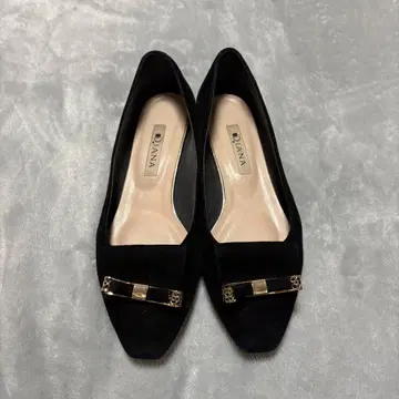 DIANA 다이애나 플랫슈즈 스웨이드 리본 블랙