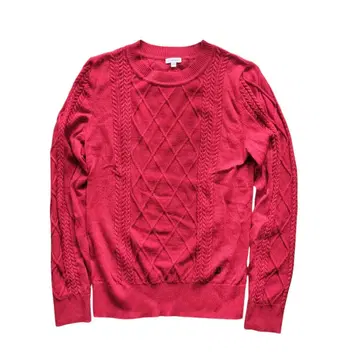 인기 DRESSTERIOR 파인 울 케이블 니트 빨간색 M