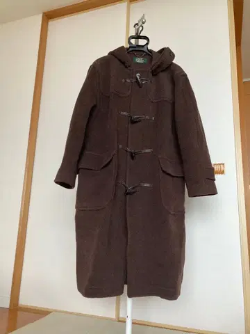 NEWYORKER 더플 코트 브라운 헤링본 울 100%