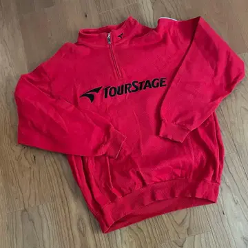 투어스테이지 하프 지퍼 맨투맨 L 레드