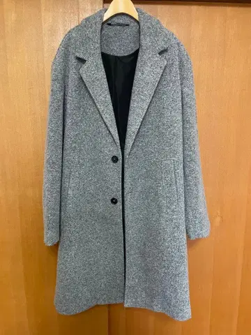 ZARA 체스터 코트 그레이 M 롱 코트 심플 스테디셀러