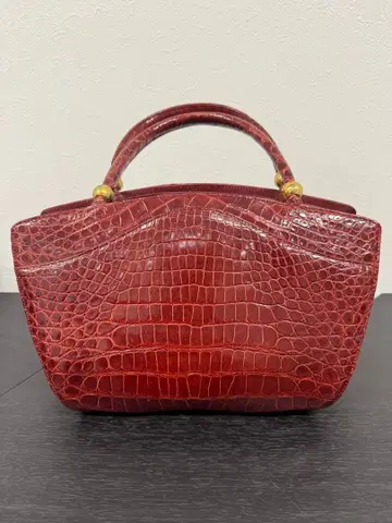 고급 악어 엠보싱 Genchiz.k 가죽 핸드백 브라운 계열