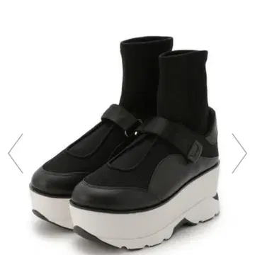 [ SNIDEL ] 벨크로 니트 스니커즈 BLK L 사이즈