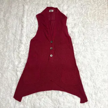 C'est ChiC'a 여성용 니트 베스트 L 린넨 롱 기장